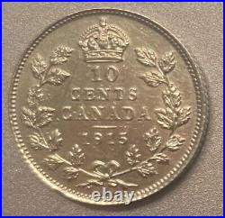 Canada Coin 10 Cents year 1915''Key-date''. Est$3200