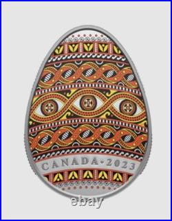 Canada Coin 2023 Ukrainian Pysanka $20 Proof 99.99 % Pure Silver Egg-Shaped Canada Coin 2023 Ukrainian Pysanka $20 Proof 99.99 % Pure Silver Egg-Shaped
