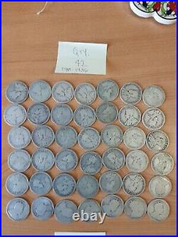 Canada Coin, 25 Cents, 1907-36, Lot of 42, Silver Quarter