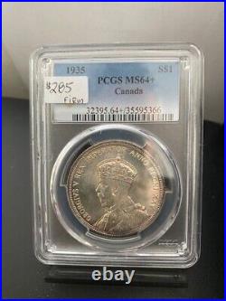 Canada-Coin First Silver dollar, year 1935, Grade MS-64+ by PCGS