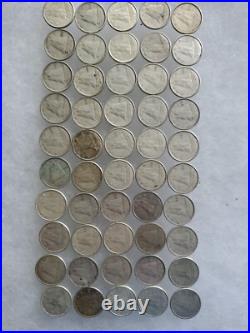 Canada Elizabeth II Silver Dime Canadian Ten Cents Coin -80% Silver lot of 50