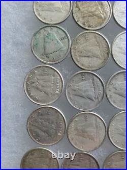 Canada Elizabeth II Silver Dime Canadian Ten Cents Coin -80% Silver lot of 50