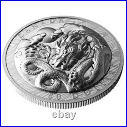 Canada Extra High Relief (EHR) $50 Dollars Silver Coin, Year of Dragon 2024