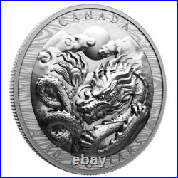 Canada Extra High Relief (EHR) $50 Dollars Silver Coin, Year of Dragon 2024