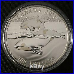 Canada Face Value Series 2016 $100 for $100 Fine Silver Coin Orca Whale, UNC