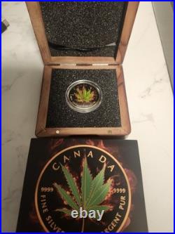 Canada HYBRID INDICA SATIVA BURNING MARIJUANA Silver Coin CANADIAN MAPLE 2017