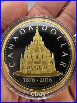 Canada Library Of Parliament 2oz Silver Coin Gold Gilded