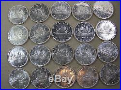 Canada Lot of 68 Silver Coins, 57 Silver Dollars & 11 Half Dollars 1953 to 1966