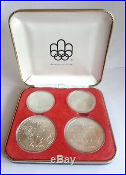 Canada Montreal 1976 Olympic 4 Sterling Silver Coins Set