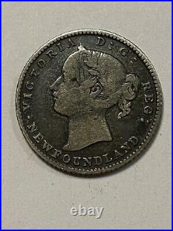 Canada Newfoundland 10 Cent Silver Coin, 1880, 10,000 Mintage