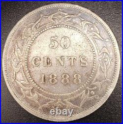 Canada Newfoundland 1888 Silver 50 Cents Nice Coin