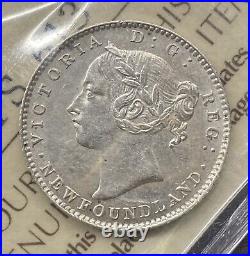 Canada Newfoundland 1896 10 Cent Silver Coin KM #3 ICCS AU 55 Lustrous