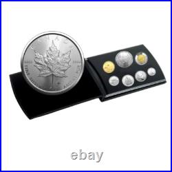 Canada Pure Silver $5 Bullion 0.9999 Maple Leaf Gift 7-Coin Set, 2025