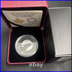 Canada RCM 2018 $20 Fine Silver Coin Nocturnal By Nature The Howling Wolf