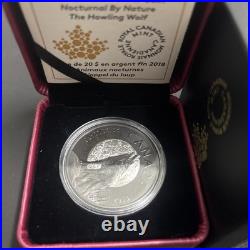 Canada RCM 2018 $20 Fine Silver Coin Nocturnal By Nature The Howling Wolf