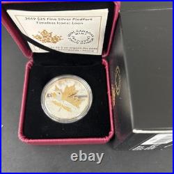 Canada RCM 2019 $25 Timeless Icons Loon Fine Silver Coin Piedfort