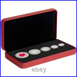 Canada RCM 2 oz 9999 Silver Maple Leaf Fractional Set Red Sugar Maple (2015)