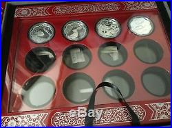Canada Scalloped Silver Coin Set Lunar Series Display Case Tiger Rabbit
