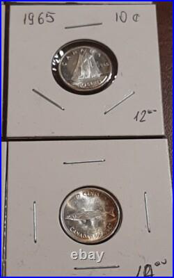 Canada Silver 10 Cents Lot Of 22 Coins 1932-1967 + 2023 Speciment Non Silver