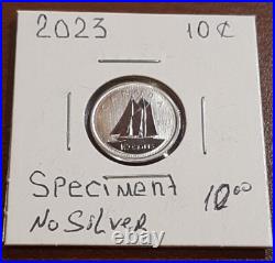 Canada Silver 10 Cents Lot Of 22 Coins 1932-1967 + 2023 Speciment Non Silver