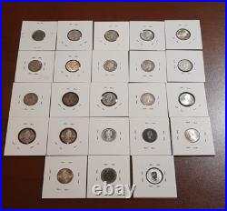 Canada Silver 10 Cents Lot Of 22 Coins 1932-1967 + 2023 Speciment Non Silver