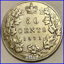 Canada Silver Coin 50 Cents (1871) Rare Queen Victoria