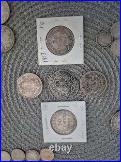 Canada Silver Coin LOT Dimes, Half Dollars + Newfoundland 50 Cent ASW 4 oz
