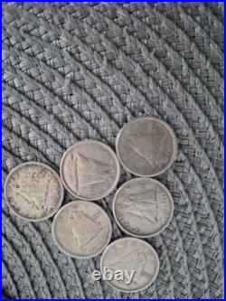 Canada Silver Coin LOT Dimes, Half Dollars + Newfoundland 50 Cent ASW 4 oz