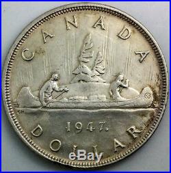 Canada Silver Dollar 1947 ML George VI Circulated Key Date Coin