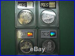 Canada Silver Dollar, PCGS Graded 4 Coin Lot