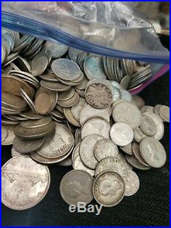 Canada Silver Quarters, Dimes 25 toz coin lot. 800 silver FREE SHIPPING