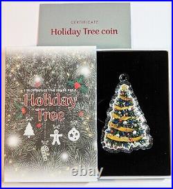 Canada Solomon Islands 2022 $2 Holiday Tree 1oz Reverse Proof Silver Coin RCM