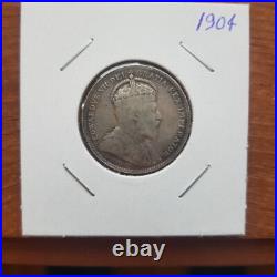 Canada coin, 25 cents, silver, 1904 Very nice condition