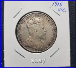 Canada coin, 50 cents, silver, 1910, Victorian Leaves, rare