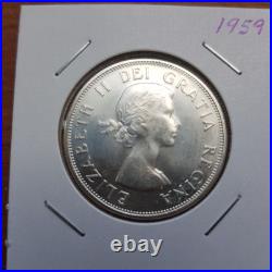 Canada coin, 50 cents, silver, 1959, Gem, Blast white