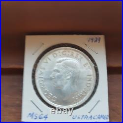 Canada coin, One dollar, silver, 1939, Choice Gem, Uncirculated
