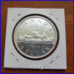 Canada coin, One dollar, silver, 1946, Choice Gem, Uncirculated