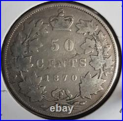 Canada coin, Victoria 50 cents, silver, 1870