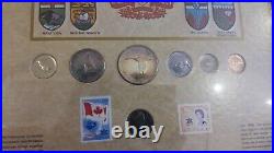 Canada framed Centennial silver Coin banknote stamp collection