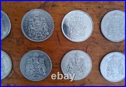 Canadian 50 Cent Silver Coins Lot Of 10 Silver Coins
