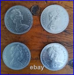 Canadian 50 Cent Silver Coins Lot Of 10 Silver Coins