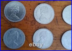 Canadian 50 Cent Silver Coins Lot Of 10 Silver Coins