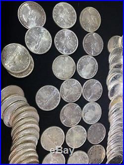 Canadian 80% Silver Dollar Lot of 100 Coins 1960-1967 Grade Range AU / BU