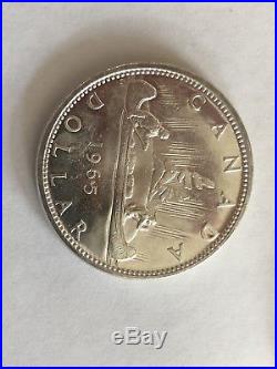 Canadian 80% Silver Dollar Lot of 100 Coins 1960-1967 Grade Range AU / BU