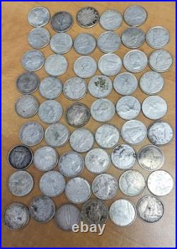 Canadian Silver Dimes Silver 53 Coins, various grades