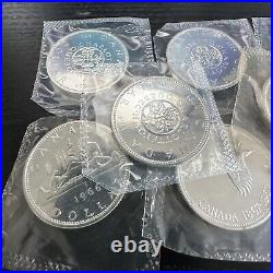 Canadian Silver Dollar Coins 80% $1 1967 Or Earlier (10 Coin Lot) Sealed UNC