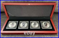 Cdn 2023 Four 1 oz Maple Leaf (. 999) Coins -Queen Eliz. 70 yr reign (in case)