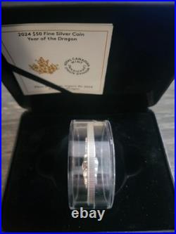 Cdn. 999 Silver High Relief $50 COA In Package Box Beautiful Coin Only 5388 Mint