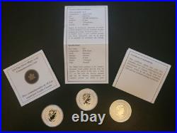 Cdn SET of 3-2011 RCM $20 SILVER (. 9999) 7.6 gm 5 Maple Leafs in Leuchtturm case