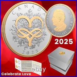 Celebrate Love Fine 1oz Silver Collectible Coin 2025 Royal Canadian Mint Canada